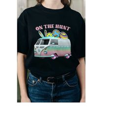 on the hunt png, happy easter trucker pickup eggs, vintage design truck, funny retro easter day kids boys girls png