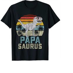 funny vintage papasaurus t rex dinosaur papa saurus family matching women png