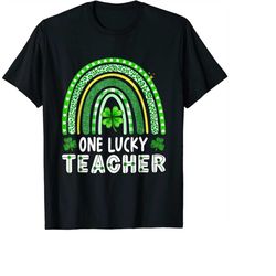 one lucky teacher rainbow st patricks day png