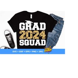 grad squad 2024 svg, graduation squad 2024 svg, grad 2024 svg, class of 2024 cut files
