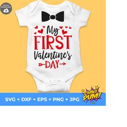 my first valentine's day boy svg, 1st valentines boy, baby first valentine, baby boy valentine