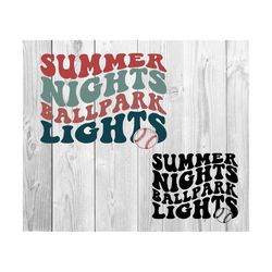 summer nights & ballpark lights svg, baseball svg, baseball fan svg, baseball vibes svg, baseball mom svg, game day svg, cheer mom svg