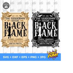 black flame candle company svg, sanderson sisters svg, hocus pocus svg, halloween cut files