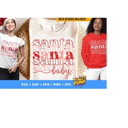 santa baby svg, png, christmas vibes svg, retro newborn baby gift, stacked christmas, baby christmas shirt, png, svg files for cricut