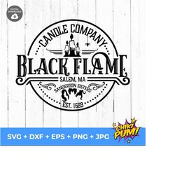 black flame svg, black flame candle co, sanderson sisters svg, hocus pocus svg, halloween sign, waterslides, cricut silhouette file