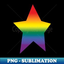 big star pride rainbow gradient - png transparent sublimation design - create with confidence