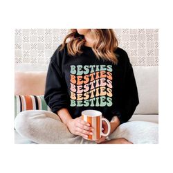 besties svg, best friends svg, friendship svg, friends matching svg, one loved friends svg, bestie t-shirt svg, wavy letters svg, for