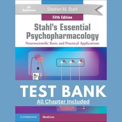 test bank for stahl essential psychopharmacology 5th edition by stephen  chapter 1-13