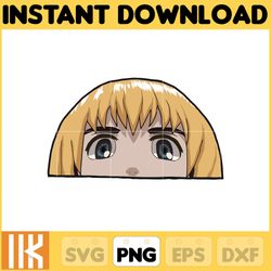 anime peeking premium graphic design, cute , cool, anime png, print on demand, stickers, anime peeker