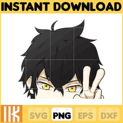 anime peeking premium graphic design, cute , cool, anime png, print on demand, stickers, anime peeker