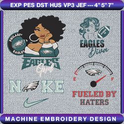 7+ eagles football logo embroidery bundle, famous football team embroidery bundle, football embroidery bundle, nfl embroidery