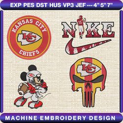 8+ Chiefs Football Logo Embroidery Bundle, Famous Football Team Embroidery Bundle, Football Embroidery Bundle, NFL Embroidery