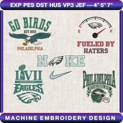 5+ eagles football logo embroidery bundle, famous football team embroidery bundle, football embroidery bundle, nfl embroidery