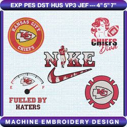 5+ chiefs football logo embroidery bundle, famous football team embroidery bundle, football embroidery bundle, nfl embroidery