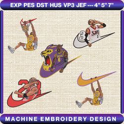 5+ legend basketball brand embroidery bundle, famous basketball team embroidery bundle, basketball embroidery bundle, nba embroidery