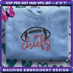 chiefs football logo embroidery design, nfl kansas city chiefs football logo embroidery design, famous football team embroidery design, football embroidery design, pes, dst, jef, files