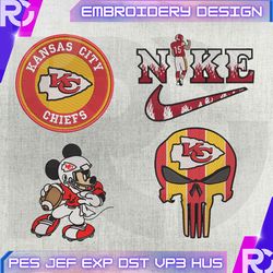 8+ Chiefs Football Logo Embroidery Bundle, Famous Football Team Embroidery Bundle, Football Embroidery Bundle, NFL Embroidery