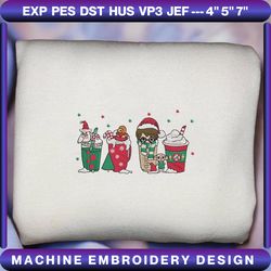 christmas embroidery designs, harry coffee embroidery designs, merry christmas embroidery, hand drawn embroidery designs