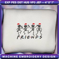 skeleton friend embroidery designs, christmas embroidery designs, friend embroidery designs, skeleton dancing embroidery designs
