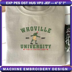 christmas 2023 embroidery machine design, green monster university 1957 happy christmas embroidery design, christmas 2023 embroidery design for shirt