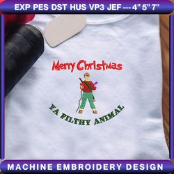 merry christmas 2023 embroidery machine design, ya filthy animal embroidery design, christmas movie characters embroidery file