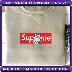 brand cat supreme sweatshirt embroidered – hoodie embroidered, embroidery machine design, embroidery files