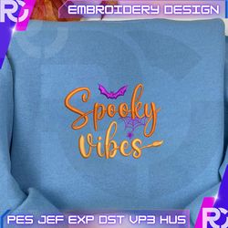 spooky vibes embroidery design, stay spooky craft embroidery design, spooky halloween embroidery file, embroidery files