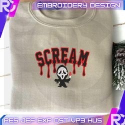 scream ghoscary halloween embroidery design, ghost face craft embroidery file, horror scream embroidery machine designst embroidery design, happy halloween embroidery design, retro horror movie embroidery file, spooky vibes machine embroidery file