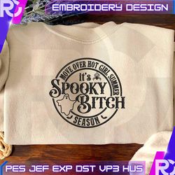 spooky halloween embroidery design, spooky bitch embroidery design, spooky embroidery, machine embroidery file