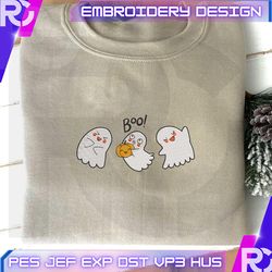 baby ghost boo embroidery machine design, cute spooky embroidery design, spooky seasons halloween embroidery file