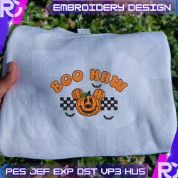 boo haw pumpkin embroidery design, halloween embroidery design, pumpkin face embroidery machine design, pumpkin halloween file