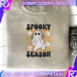 stay spooky embroidery machine file, spooky halloween embroidery design, spooky season embroidery design