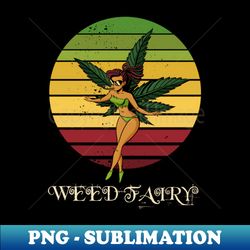 weed fairy cannabis vintage sunset - instant png sublimation download - enhance your apparel with stunning detail