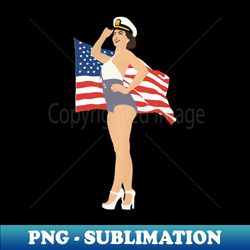 4th of July Vintage Patriotic - Minimalistic Pinup - Decorative Sublimation PNG File - Capture Imagination with Every Detail