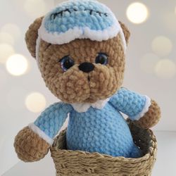 knitted teddy bear toy, handmade teddy beat, amigurumi, bear for a gift, nice toy