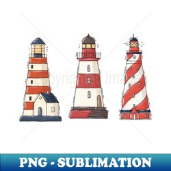 lighthouse trio - unique sublimation png download - create with confidence