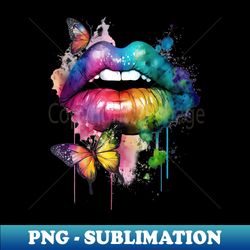 watercolor butterfly lips 2 - unique sublimation png download - capture imagination with every detail