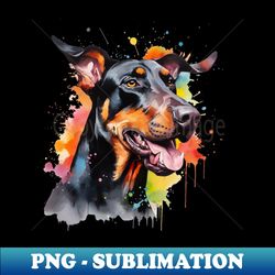 doberman pinscher watercolor - high-quality png sublimation download - stunning sublimation graphics