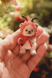 miniature joint ladybugs teddy bear 2.36"(6cm)