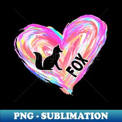 fox watercolor heart brush - premium png sublimation file - transform your sublimation creations