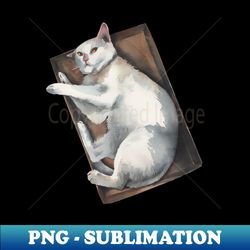 cat in a box - signature sublimation png file - perfect for personalization