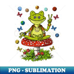 mushroom frog meditation - instant sublimation digital download - bring your designs to life