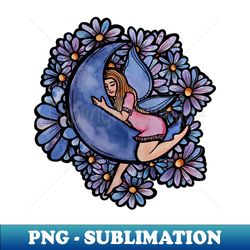 purple flower moon fairy - high-quality png sublimation download - spice up your sublimation projects