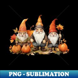 watercolor thanksgiving autumn gnomes 3 - png sublimation digital download - create with confidence