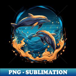 dolphins in the sea - png transparent digital download file for sublimation - create with confidence