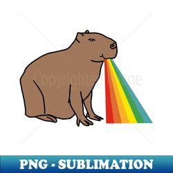 animals with rainbow puke happy capybara - png transparent sublimation design - perfect for sublimation mastery