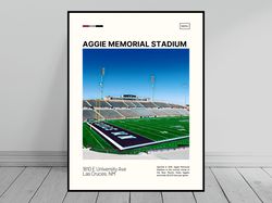 aggie memorial stadium print  new mexico state aggies poster  ncaa stadium poster   oil painting  modern art   art print
