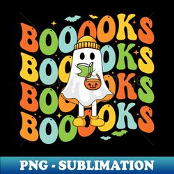 booooks cute ghost reading a book funny book lover halloween gift - exclusive png sublimation download - perfect for creative projects