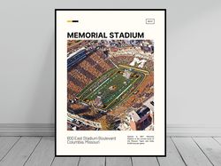 memorial stadium missouri tigers poster ncaa art ncaa stadium poster oil painting modern art travel