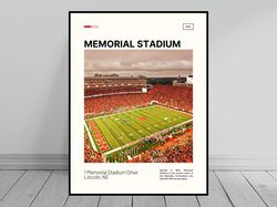 memorial stadium nebraska cornhuskers poster ncaa stadium poster oil painting modern art travel art -1